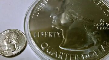Enormous 5-Ounce Silver America The Beautiful Bullion Coins Are Replicas Of The ATB Quarters That Debuted In 2010