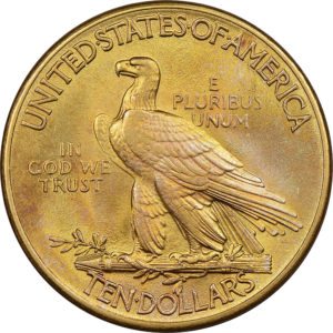 This is a reverse $10 dollar Indian Head Eagle gold coin - $10 gold coin