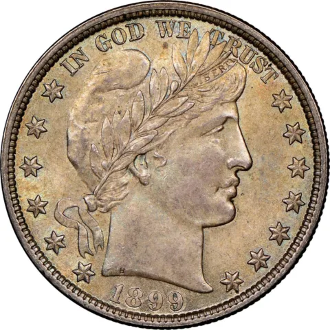 1899 Barber half dollar aka Liberty Head half dollar obverse Photo is public domain on Wikimedia