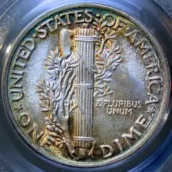 A 1920 Mercury dime die clash error coin.