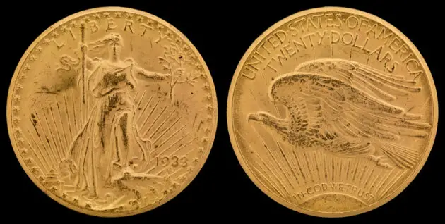 The most valuable coin in the world is a 1933 Saint Gaudens double eagle like this one that resides at the Smithsonian Institute in Washington, D.C.  