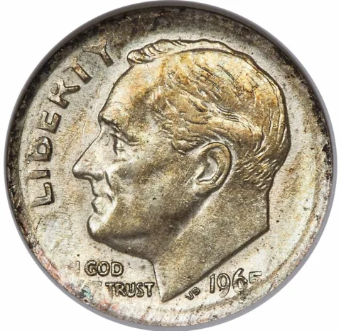 There are many 1965 coins worth big money, like this 1965 silver dime error that has sold for more than $3,500. 