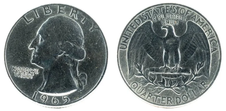 Another example of a 1965 quarter no mint mark. Learn how to tell if you 1965 quarter is silver or not.