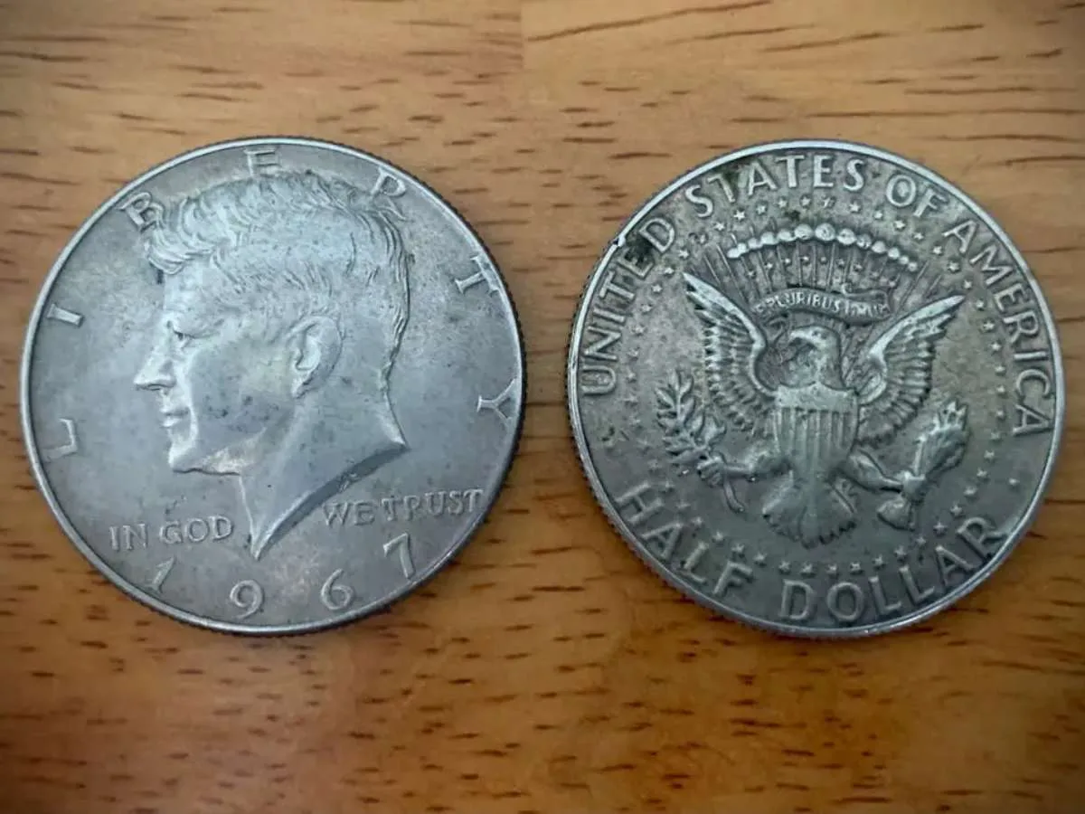 The 1967 Kennedy half dollar is a 40% silver half dollar worth more than face value today. Find out how much more... 