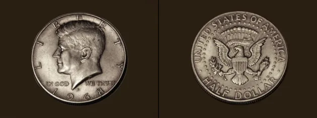 Find out how much your 1968 coins are worth -- like this silver 1968 half dollar! 