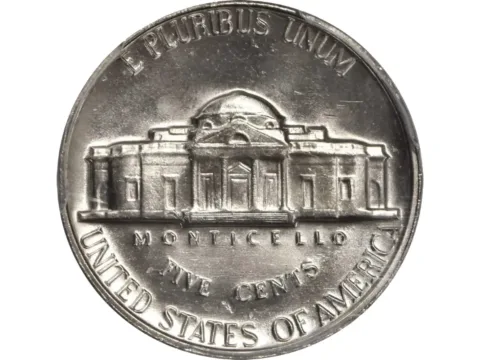 1969-nickel-reverse-jpg This 1969-D nickel has the Full Steps details as seen here at the base of Monticello, which was Thomas Jefferson's home. When this 1969-D nickel sold for $33,600 in 2021, it was the only 1969-D Full Steps nickel graded by Professional Coin Grading Service.