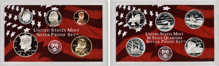 This is a 2001 50 State Quarters silver proof set.