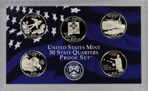 This is a 2008 50 state quarters proof set.