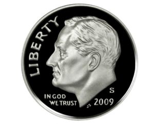 Relatively few 2009 Roosevelt dimes were made - so if you find one in your change, you might want to hold onto it!
