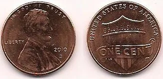 The 2010 Lincoln shield penny. 
