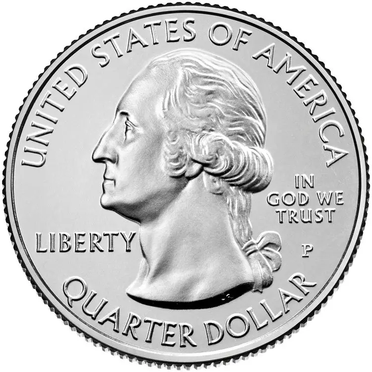 The head of Washington as seen on America The Beautiful Quarters from 2010 through 2021. 