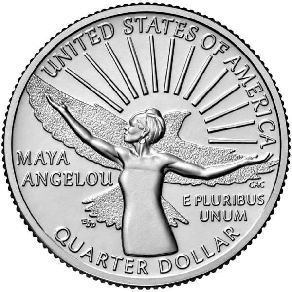 Maya Angelou is one of the 5 women who appear on 2022 quarters as part of the American Women Quarters series (2022-2025). photo by The U.S. Mint