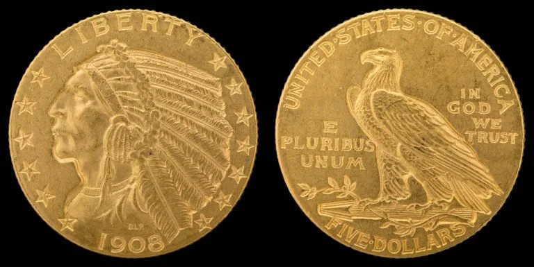 This is a $5 Half Eagle gold coin - 5 dollar gold coin