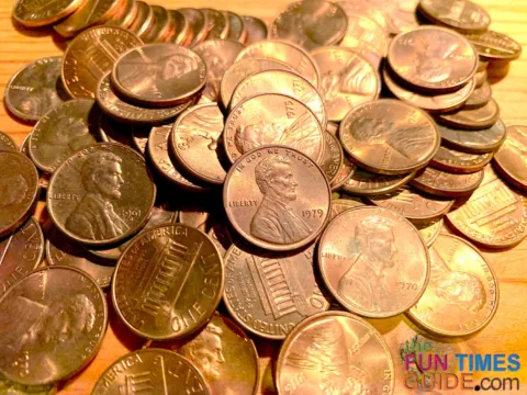 I found 70+ coins that show no evidence of wear -- so essentially, they're uncirculated and are worth 5 to 10 cents apiece.