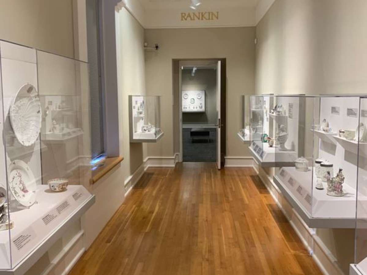 Charlotte-Mint-Ceramic-Corridor-750 Beautiful ceramics are on display in large numbers at the Mint Museum Charlotte!