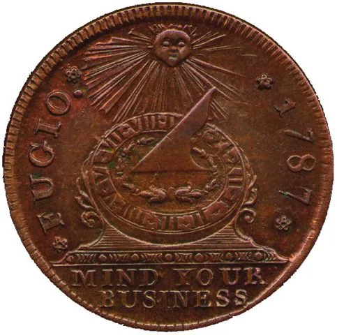 Here are 3 cool penny facts: The United States' first coin debuted in 1787 as the Fugio cent. This penny was designed by Benjamin Franklin. It's also called the Mind Your Business penny because those words appear on the coin itself. public domain photo