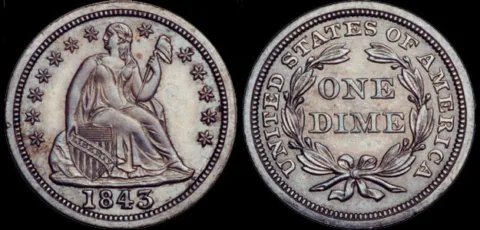 Seated Liberty dimes were made from 1837 through 1891. 