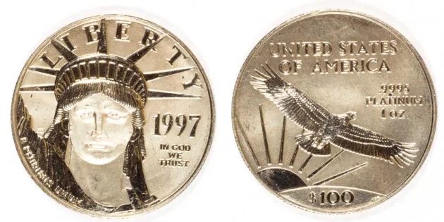 This is an American Platinum Eagle coin.
