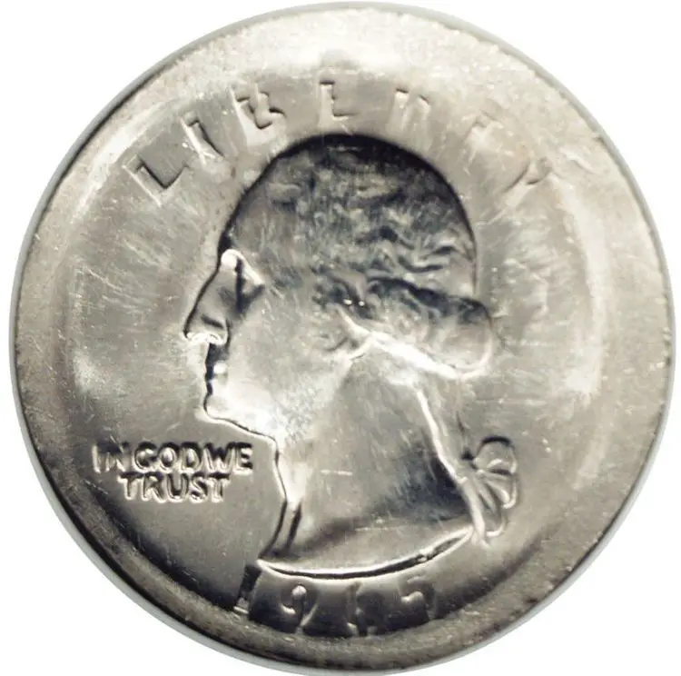 This broadstruck Washington quarter is wider than normal and has no ridges. It's an error quarter worth a lot of money!