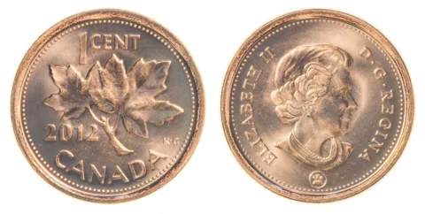 Canada penny - the obverse and reverse Canadian penny