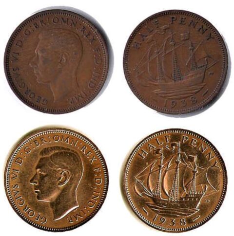 coin-cleaning-photo Coin cleaning can lead to drastic results, as seen here in the before and after shots of this copper British half penny coin.
