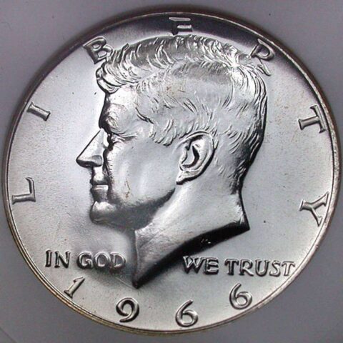 This is a 1966 SMS Kennedy half dollar doubled die obverse error coins. photo by coinpage.com