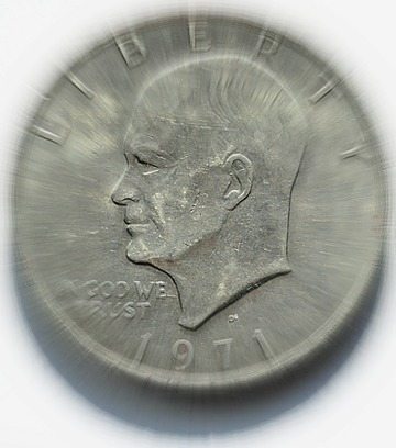 This is an Eisenhower dollar coin