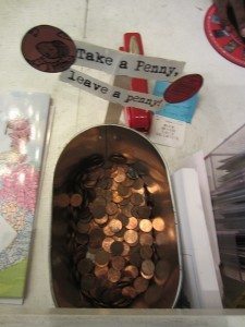 One way to find valuable pennies is to look through the 'take a penny, leave a penny' jars that appear near cash registers. (Just ask permission first, and be sure to leave some pennies of your own in return!)