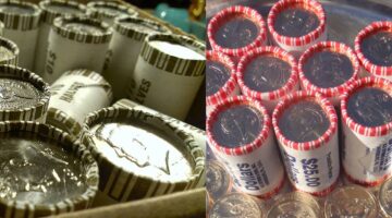 U.S. half dollar and dollar coin rolls explained. How many half dollars and dollar coins in a roll?