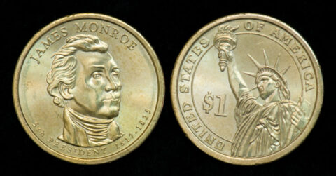 This is the President James Monroe presidential dollar coin.