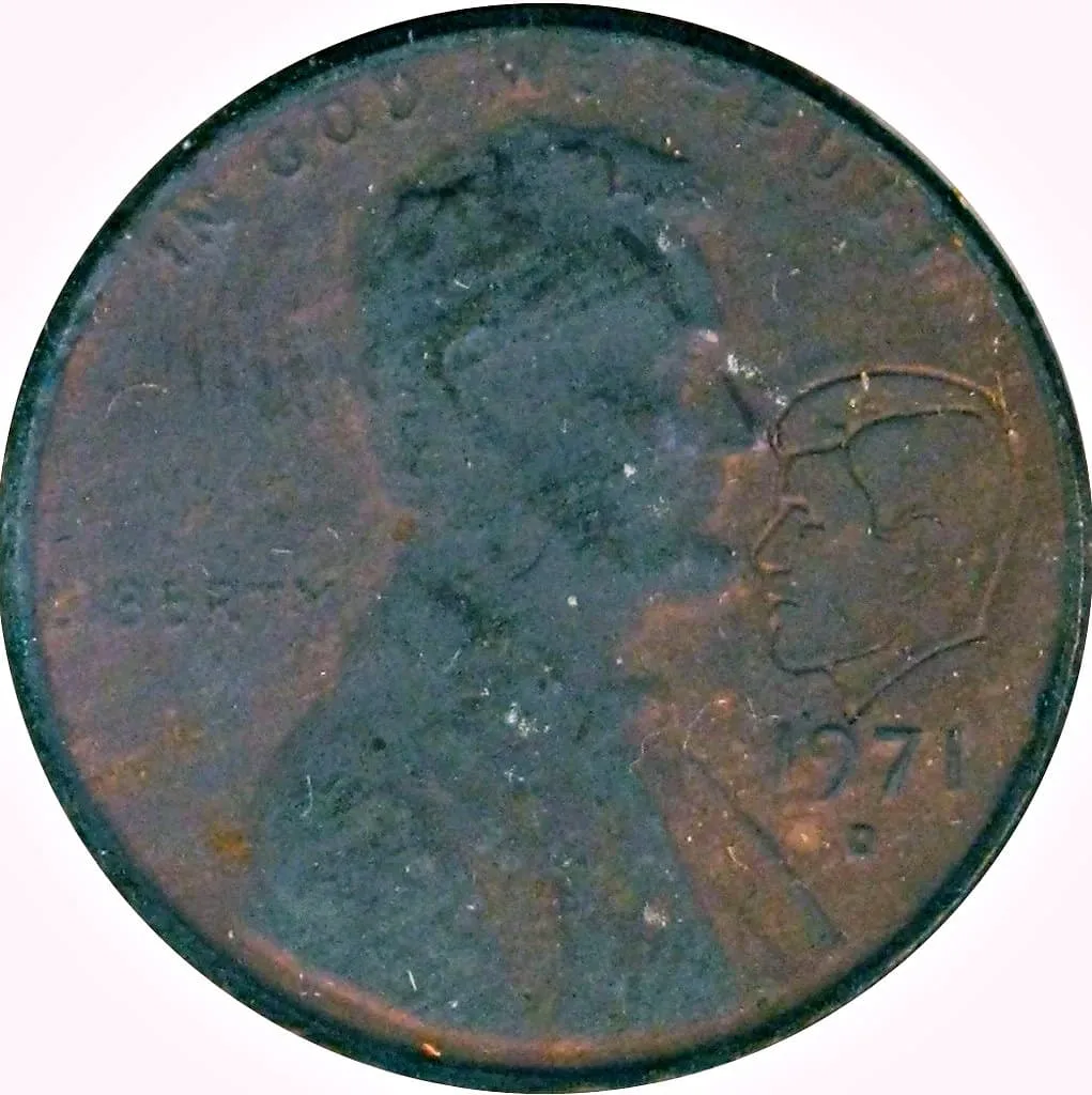 This Lincoln Kennedy penny one of the more popular counterstamped coins