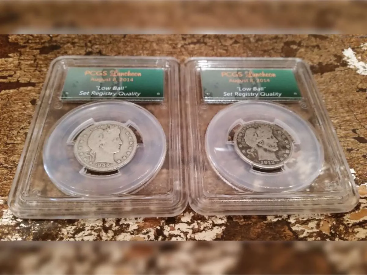 An example of some low ball coins that are "set registry quality."