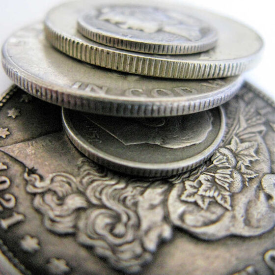 Old silver U.S. coins. photo by frankieleon on Flickr Old silver U.S. coins.