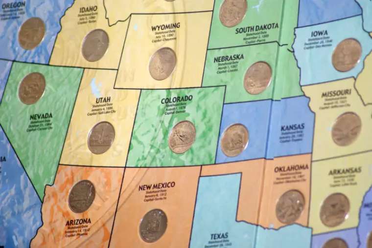 State quarter map. 