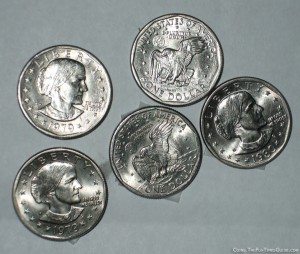 Some of the Susan B. Anthony coins I've found in pocket change. 