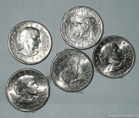 Some of the Susan B. Anthony coins that I have found in pocket change. 