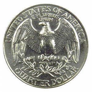 The reverse of the 1972 quarter shows a heraldic eagle.